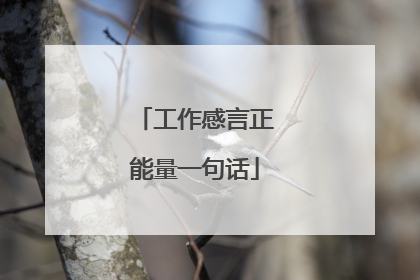 工作感言正能量一句话
