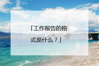 工作报告的格式是什么?
