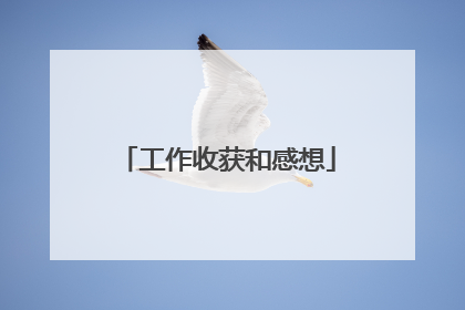 工作收获和感想