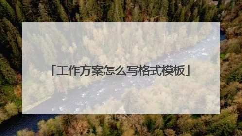 工作方案怎么写格式模板