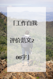 工作自我评价范文200字