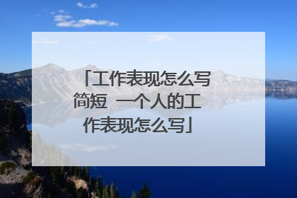 工作表现怎么写简短 一个人的工作表现怎么写