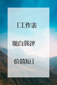 工作表现自我评价简短