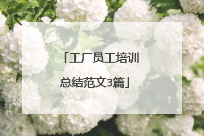 工厂员工培训总结范文3篇