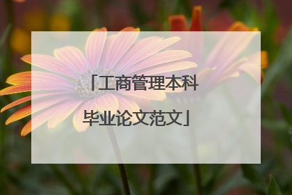 工商管理本科毕业论文范文