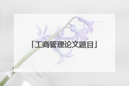 工商管理论文题目