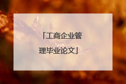 工商企业管理毕业论文