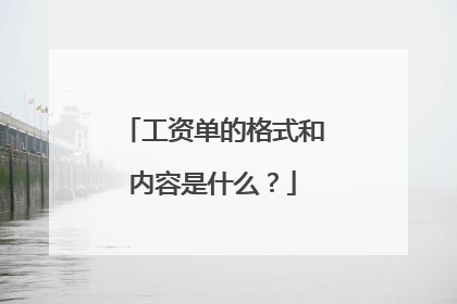 工资单的格式和内容是什么？