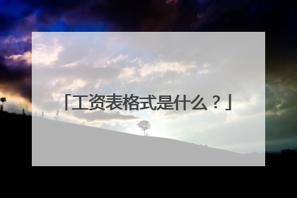 工资表格式是什么？