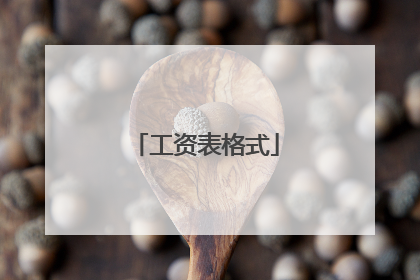 工资表格式