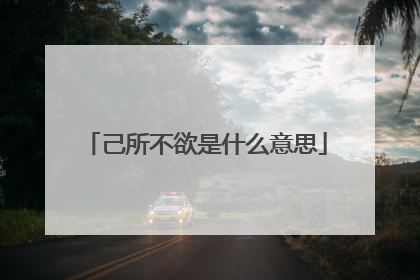 己所不欲是什么意思