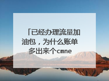 已经办理流量加油包，为什么账单多出来个cmnet4G上网费，是另外收费的