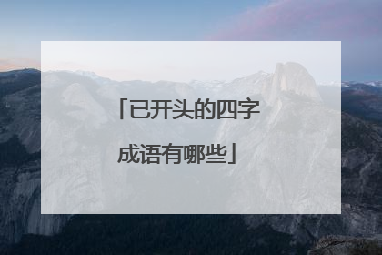 已开头的四字成语有哪些