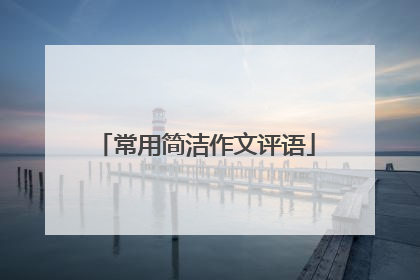 常用简洁作文评语