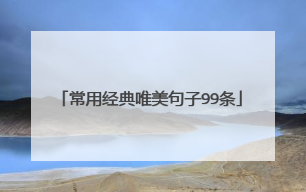 常用经典唯美句子99条