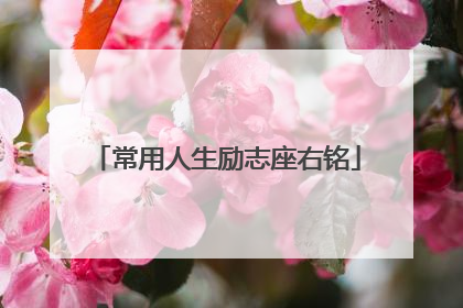 常用人生励志座右铭