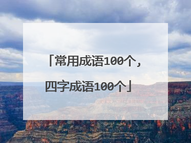 常用成语100个,四字成语100个