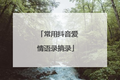 常用抖音爱情语录摘录
