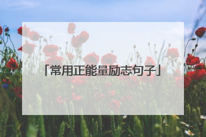 常用正能量励志句子