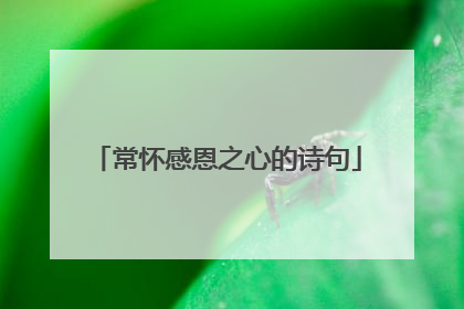 常怀感恩之心的诗句