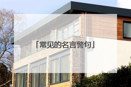 常见的名言警句