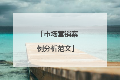 市场营销案例分析范文