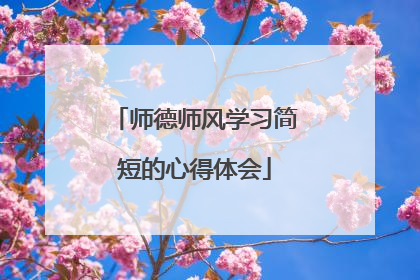 师德师风学习简短的心得体会