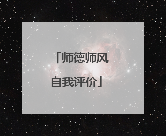 师德师风自我评价