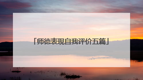 师德表现自我评价五篇