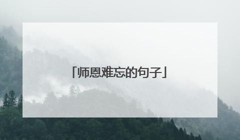 师恩难忘的句子
