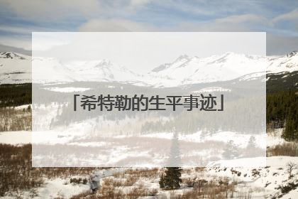 希特勒的生平事迹