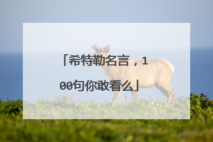 希特勒名言，100句你敢看么