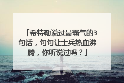 希特勒说过最霸气的3句话,句句让士兵热血沸腾,你听说过吗?