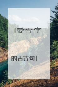 带“雪”字的古诗句