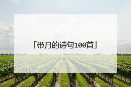 带月的诗句100首