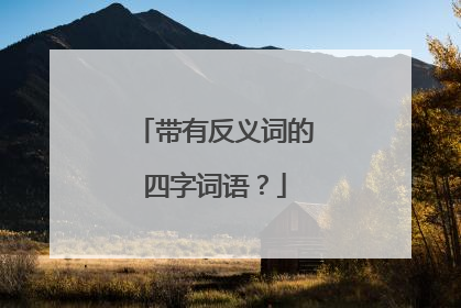 带有反义词的四字词语?