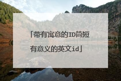 带有寓意的ID简短有意义的英文id