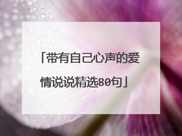 带有自己心声的爱情说说精选80句