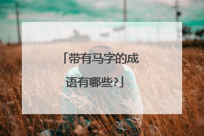 带有马字的成语有哪些?
