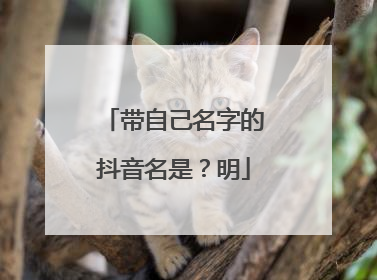 带自己名字的抖音名是？明