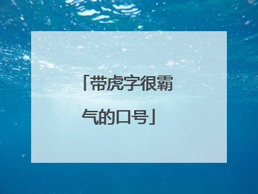 带虎字很霸气的口号