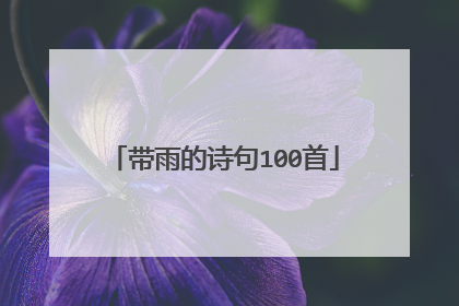 带雨的诗句100首