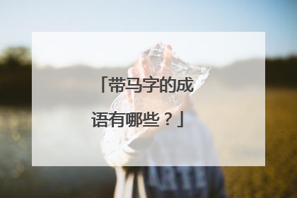带马字的成语有哪些？
