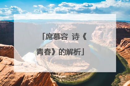 席慕容 诗《青春》的解析
