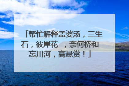 帮忙解释孟婆汤，三生石，彼岸花 ，奈何桥和忘川河，高悬赏！