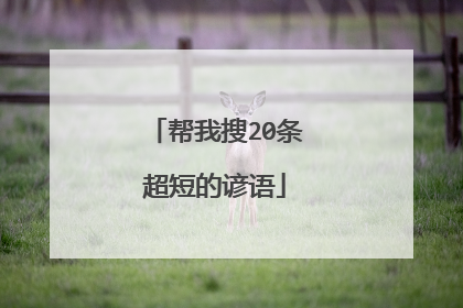帮我搜20条超短的谚语