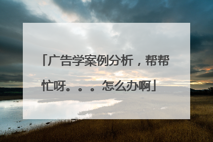 广告学案例分析，帮帮忙呀。。。怎么办啊