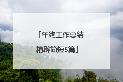 年终工作总结精辟简短5篇