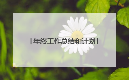 年终工作总结和计划
