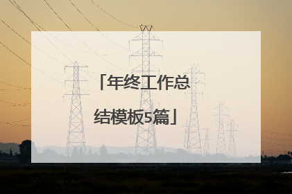 年终工作总结模板5篇